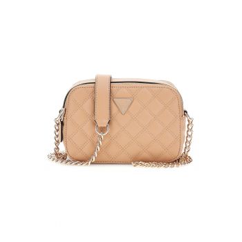 Geanta crossbody din piele ecologica cu aspect matlasat - Bej