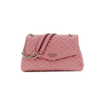 Geanta crossbody din piele ecologica cu aspect matlasat - Roz