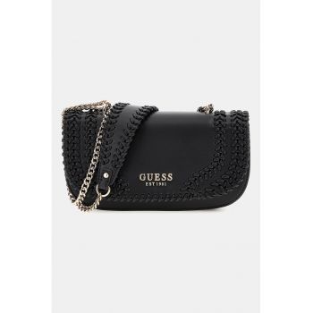 Geanta crossbody din piele ecologica cu bareta din lant - Negru