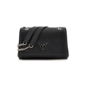 Geanta crossbody din piele ecologica cu bareta din lant Noelle - Negru