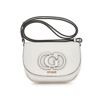 Geanta crossbody din piele ecologica cu clapa - Alb murdar