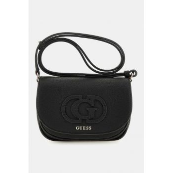 Geanta crossbody din piele ecologica cu clapa - Negru