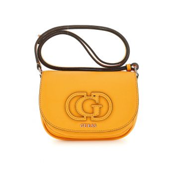 Geanta crossbody din piele ecologica cu clapa - Portocaliu