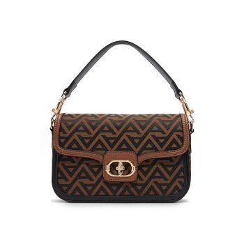 Geanta crossbody din piele ecologica cu model Landenderiel - Negru/Maro