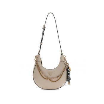 Geanta crossbody din piele ecologica cu pandantive Davina - Maro taupe deschis