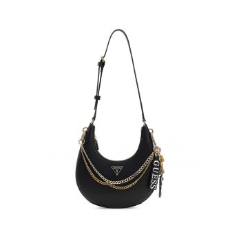 Geanta crossbody din piele ecologica cu pandantive Davina - Negru