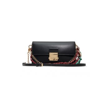 Geanta crossbody din piele ecologica Evengilia - Negru/Rosu stins