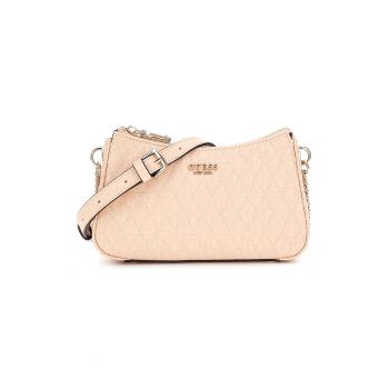 Geanta crossbody mini din piele ecologica cu logo metalic Betula - Piersica