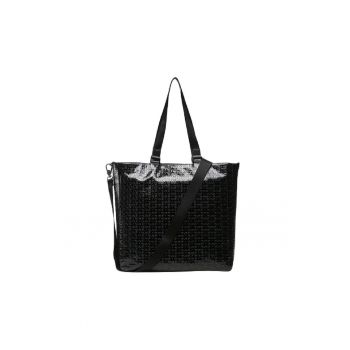 Geanta dama  2001114951 - neagra - dimensiuni 34x40x9cm - cu 2 buzunare cu fermoar - curea reglabila.