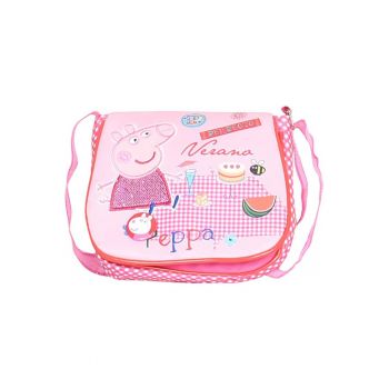 Geanta dama  Peppa - roz - dimensiuni 16x18x4cm - cu inchidere buton si compartiment interior