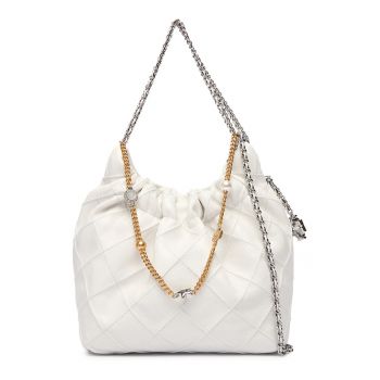 Geanta dama -  piele naturala - alb - One Size INTL