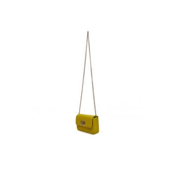 Geanta dama -  piele naturala - galben - One Size INTL