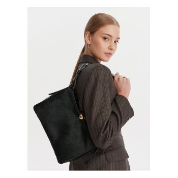 Geanta dama -  piele naturala - neagra - One Size INTL