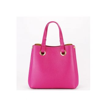 Geanta din piele naturala office/casual B-8916 129 - Fucsia - 23x25x12