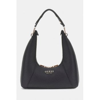 Geanta hobo cu aplicatie logo - Negru