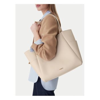 Geanta shopper  bej - dimensiune A4 - pentru femei