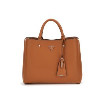 Geanta shopper din piele ecologica cu accesoriu detasabil cu logo - Portocaliu stins