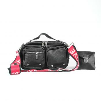 GEANTA SPORT DIN PIELE Ecologica CRL M2876 NEGRU