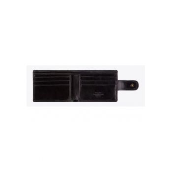Portofel barbati  2 compartimente - 6 locuri pentru carduri - 8 -5x11cm - Negru