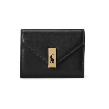 Portofel dama -  piele naturala - negru - One Size INTL