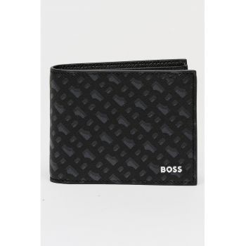 Portofel de piele cu model Zair - Negru/Gri