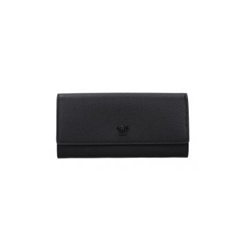 Portofel din piele naturala - Negru - 20 x 10 x 2.5 cm