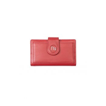 Portofel femei din piele naturala Mia - protectie RFIDfwqd - Rosu - 19 x 10 x 2.5 cm
