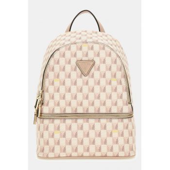 Rucsac cu model si barete ajustabile - Alb/Bej
