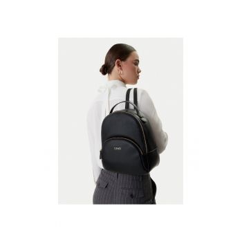 Rucsac fashion dama -  piele ecologica - negru - One Size INTL