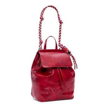Rucsac fashion dama -  piele ecologica - rosu - One Size INTL