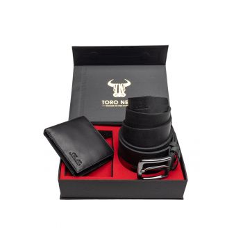 Set portofel si curea - barbati - din piele naturala - Max-Rubber - xxl