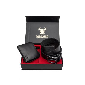 Set portofel si curea - barbati - din piele naturala - Max-Smooth