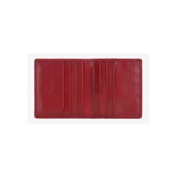 Etui pentru carduri din piele  colectia Arizona - 3 compartimente - 9 locuri pentru carduri - rosu - 9x10cm