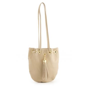 Geanta bucket cu piele
