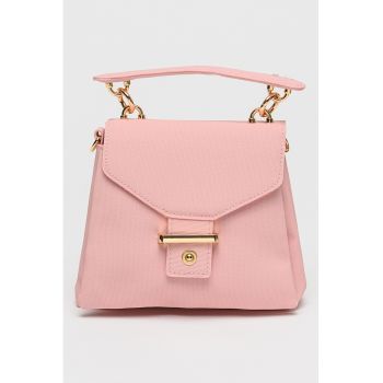 Geanta crossbody cu bareta din lant - Roz deschis