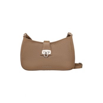 Geanta crossbody de piele cu bareta ajustabila - Maro camel