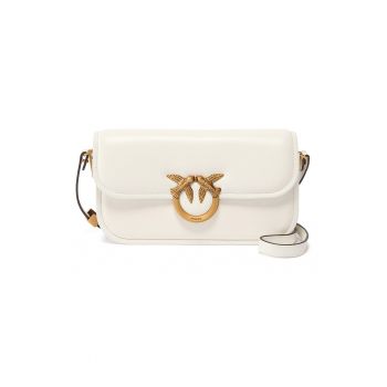Geanta crossbody de piele Love - Crem
