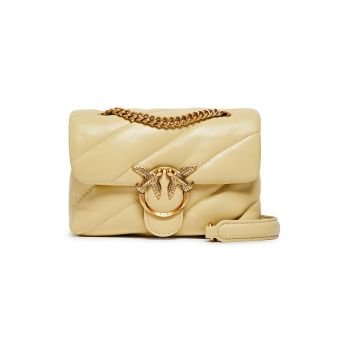 Geanta crossbody de piele Love Puff - Crem