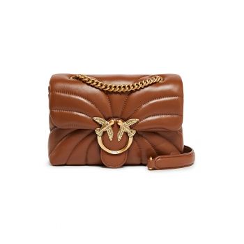 Geanta crossbody de piele Love Puff - Maro