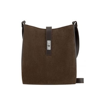 Geanta crossbody de piele si piele intoarsa