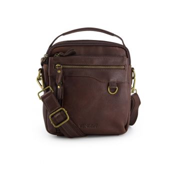 Geanta crossbody din piele cu buzunare multiple
