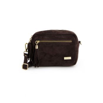 Geanta crossbody din piele intoarsa