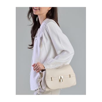 Geanta crossbody din piele naturala cu clapeta