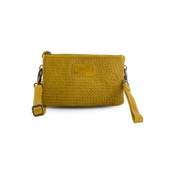 Geanta crossbody din piele naturala cu curea detasabila