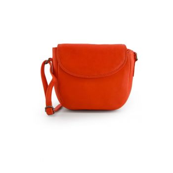 Geanta crossbody din piele naturala cu detaliu logo