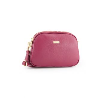 Geanta crossbody din piele naturala cu trei compartimente