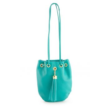 Geanta crossbody din piele naturala si curea detasabila