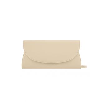 Geanta crossbody din piele si piele intoarsa - Crem