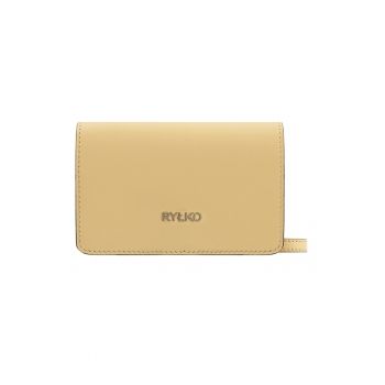 Geanta crossbody din piele si piele intoarsa - Galben pal