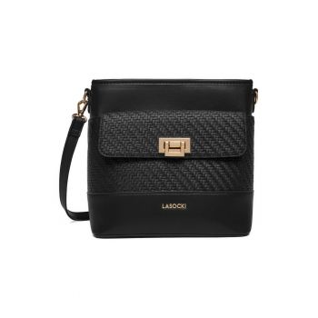 Geanta crossbody -  material sintetic - neagra - One Size INTL